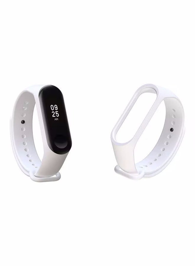 Soft Silicone Replacement Wrist Strap For Xiaomi Mi Band 3 White - Image 2